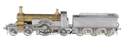 An exhibition quality 5 inch gauge model of a 4-2-2 Stirling single tender locomotive