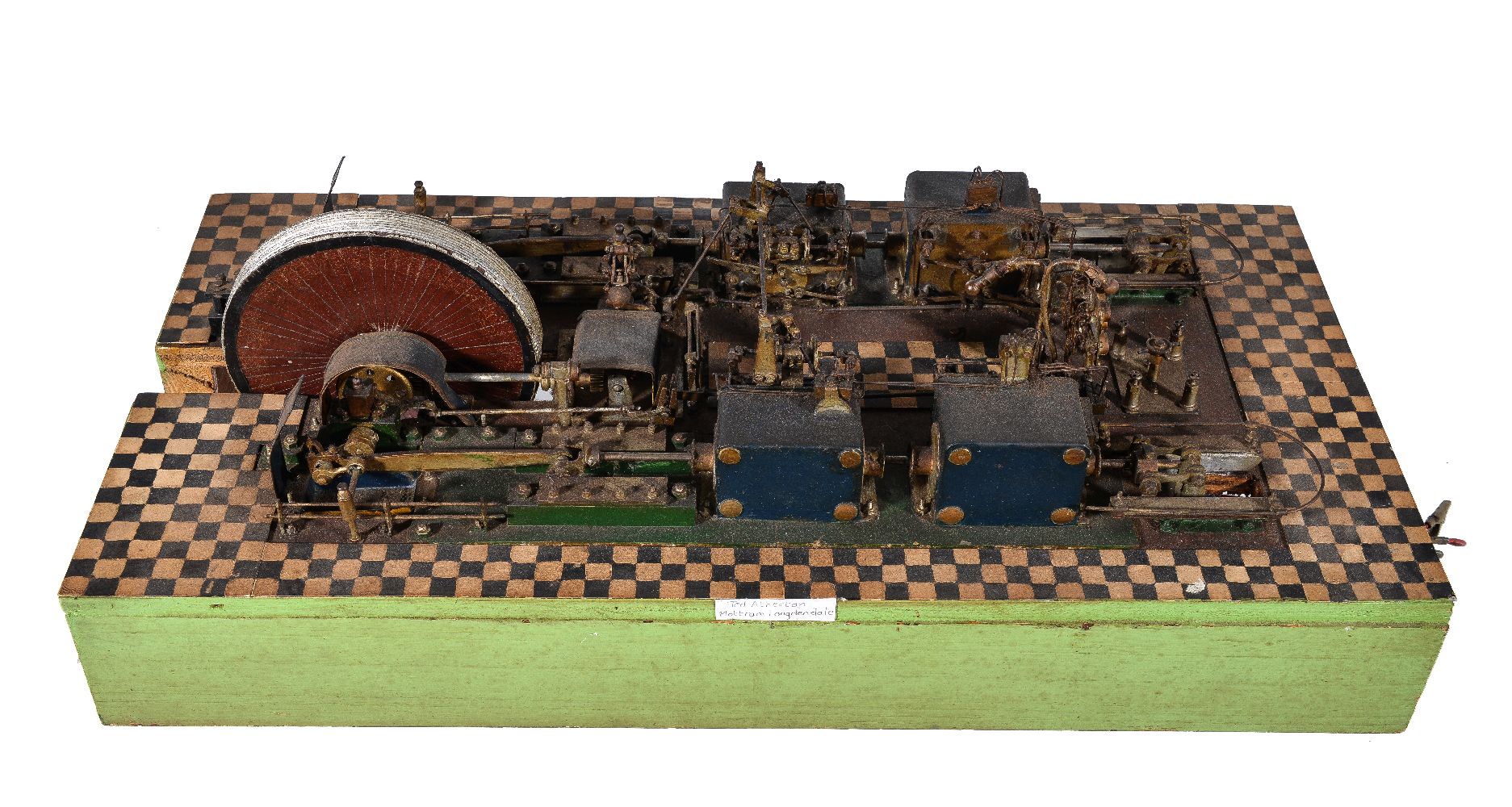 A motorised model of a horizontal double tandem Corliss condensing compound mill engine - Image 4 of 4