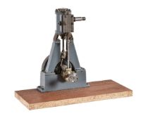 A vertical live steam stationary engine