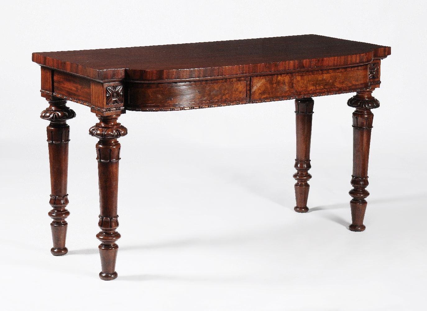 A pair of George IV figured mahogany side tables - Image 3 of 6
