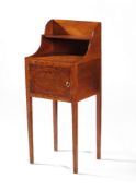 A George III mahogany and inlaid bedside cabinet