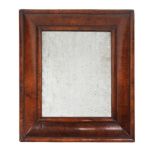 A William & Mary walnut cushion framed mirror