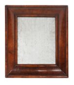 A William & Mary walnut cushion framed mirror