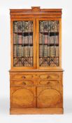 A George IV mahogany secretaire bookcase