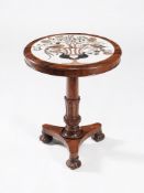 ϒ A George IV rosewood and pietra dura inset pedestal table