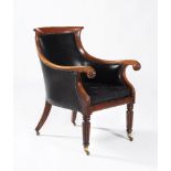 A Regency mahogany library armchair