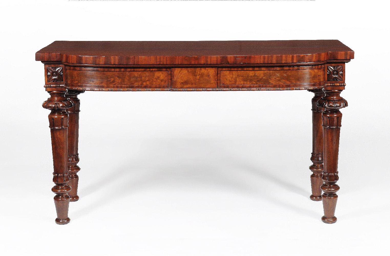 A pair of George IV figured mahogany side tables - Image 6 of 6