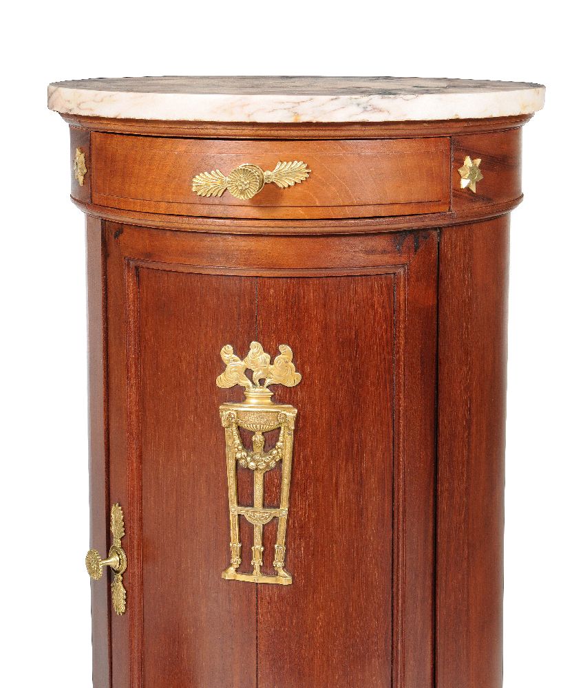 A pair of French mahogany and gilt metal mounted bedside tables, in Empire style - Image 4 of 4