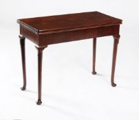 A pair of George II mahogany folding card tables