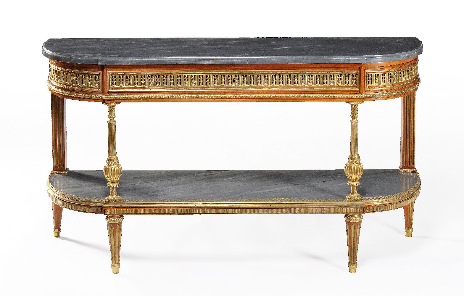 A Louis XVI mahogany and gilt bronze mounted console desserte