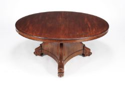 ϒ A Regency mahogany and ebony inlaid centre table