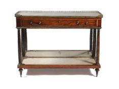 A Directoire mahogany and gilt brass mounted console table