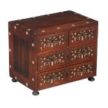 ϒ An Indo-Portuguese rosewood table top cabinet