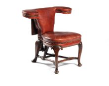 A George II style mahogany reading chair