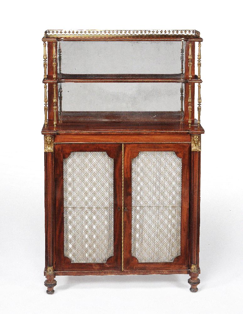 A Regency mahogany and gilt bronze mounted side cabinet