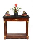 A Louis Philippe mahogany and gilt metal mounted console table