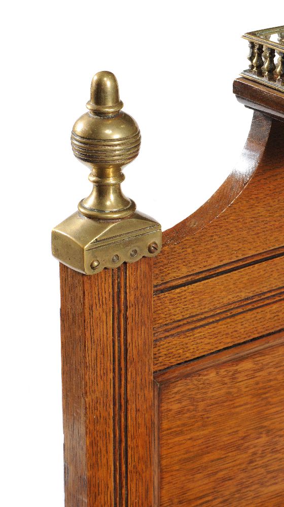 A Victorian oak and brass mounted hall stand by James Shoolbred & Company - Image 4 of 4