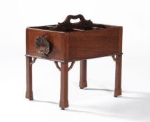 A George III Irish mahogany bottle stand