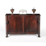 A George III Irish mahogany and kingwood crossbanded side cabinet