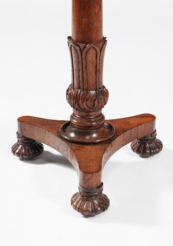 ϒ A George IV rosewood and pietra dura inset pedestal table - Image 3 of 3