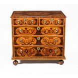 A William & Mary olivewood oyster veneered and specimen marquetry chest of drawers