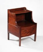 A companion pair of George III mahogany bedside tables