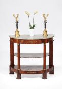 A Louis Philippe mahogany and marble topped console table