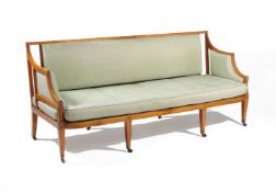 A satinwood and beech framed sofa