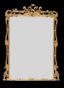 A George III carved giltwood and gesso wall mirror