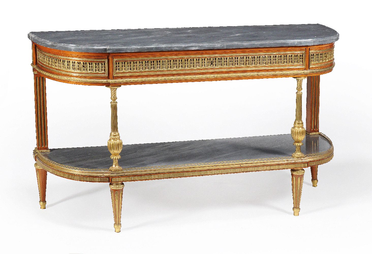 A Louis XVI mahogany and gilt bronze mounted console desserte - Image 2 of 4