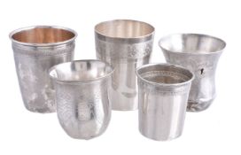 A French silver slightly tapering beaker