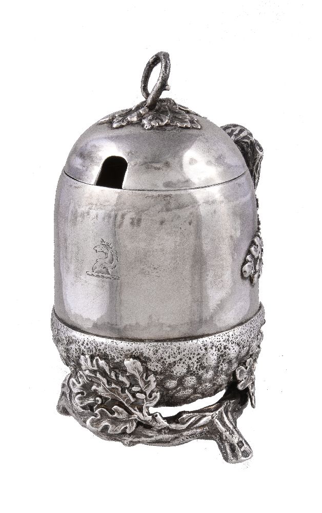 A Victorian silver novelty preserve or mustard pot by Hilliard & Thomason - Image 2 of 2