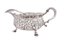 An early George III silver oval sauceboat by Daniel Smith & Robert Sharp