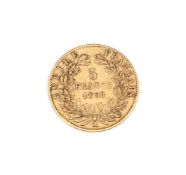 France, Napoleon III, gold 5-Francs 1858 A (KM782.1)