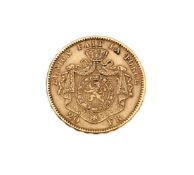 Belgium, Leopold II, gold 20-Francs 1870 (KM 32)