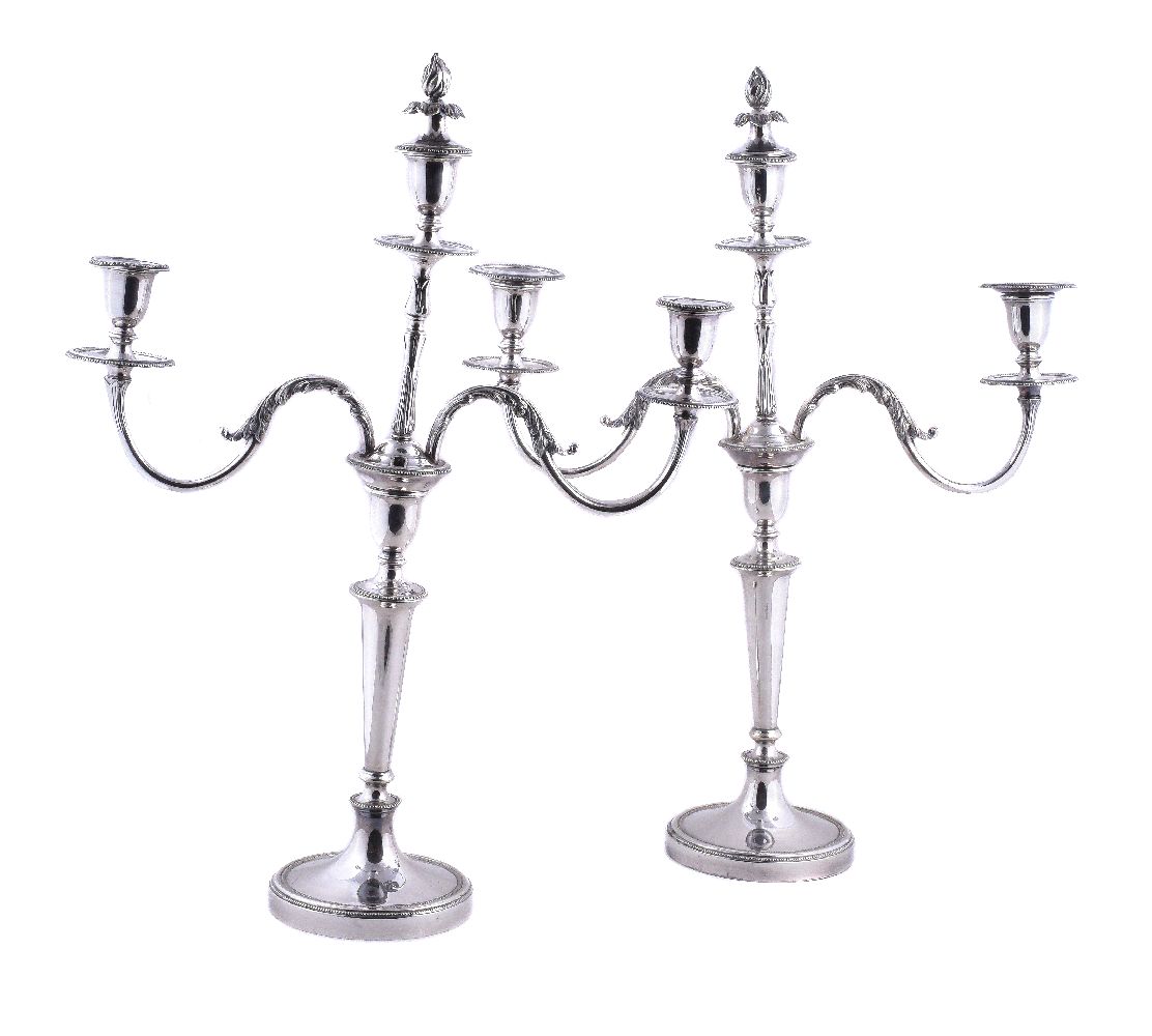 Two electro-plated candelabra