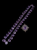 A mid 20th century amethyst riviere necklace