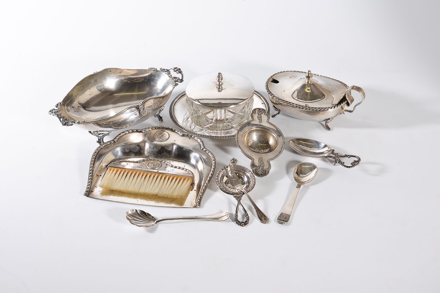 A collection of Italian silver coloured items