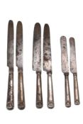 Twenty five George III silver handled table and fourteen dessert knives