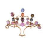 A multi gem set giardinetto brooch