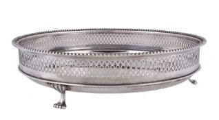 An Italian silver coloured circular basket by Aurelio Sandona