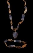 An agate necklace and bracelet