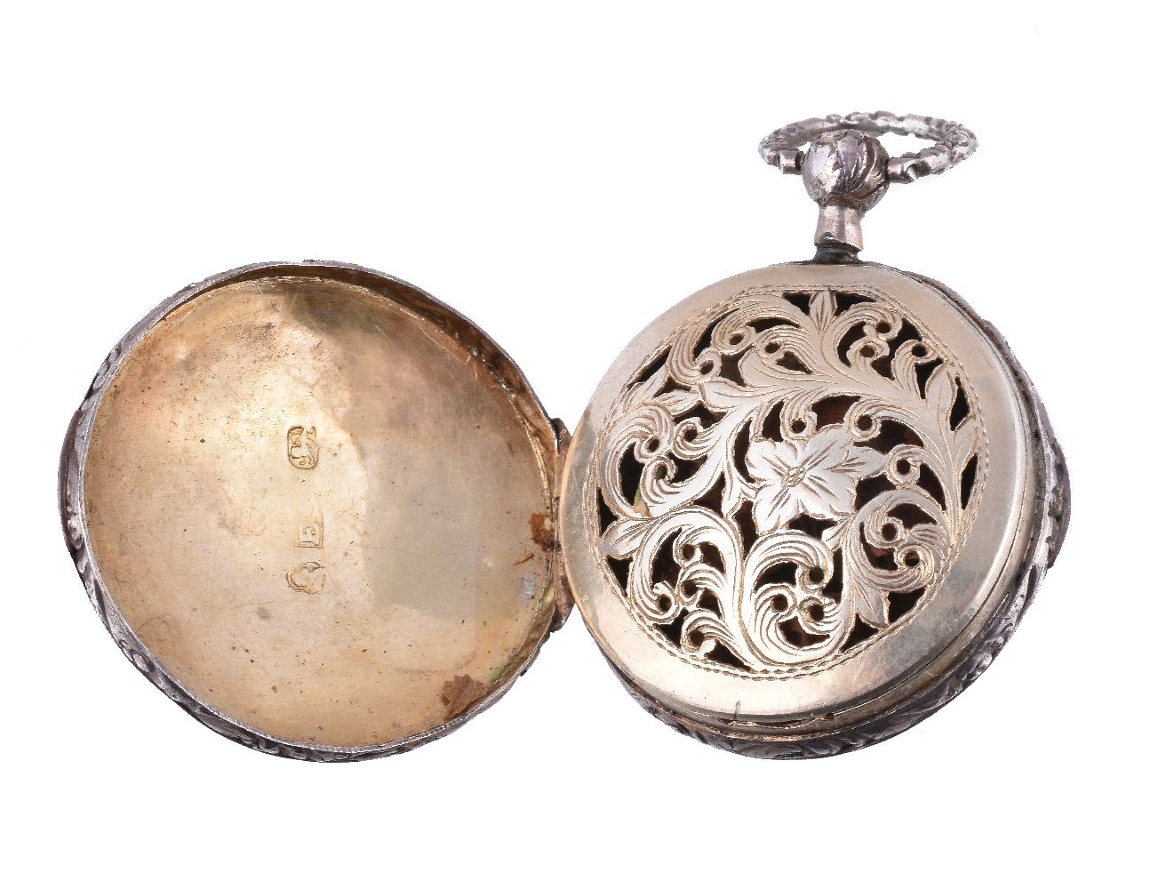 A George IV silver 'watch' vinaigrette - Image 2 of 2