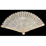 ϒ A Chinese export ivory brisé fan