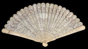 ϒ A Chinese export ivory brisé fan