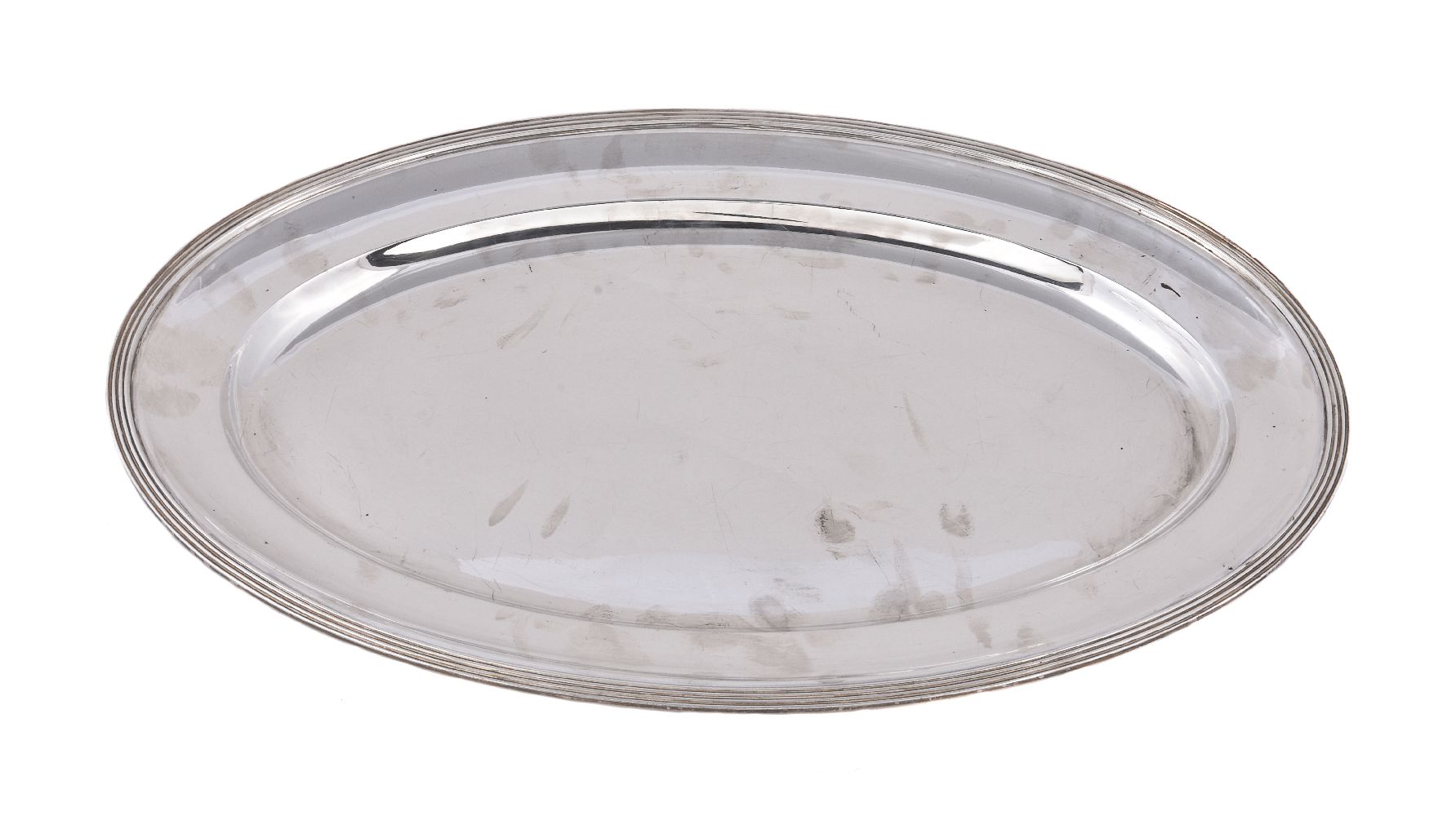 An Italian silver coloured oval meat plate