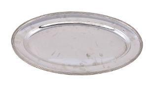 An Italian silver coloured oval meat plate