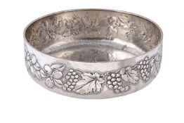 An Italian silver coloured circular fruit bowl