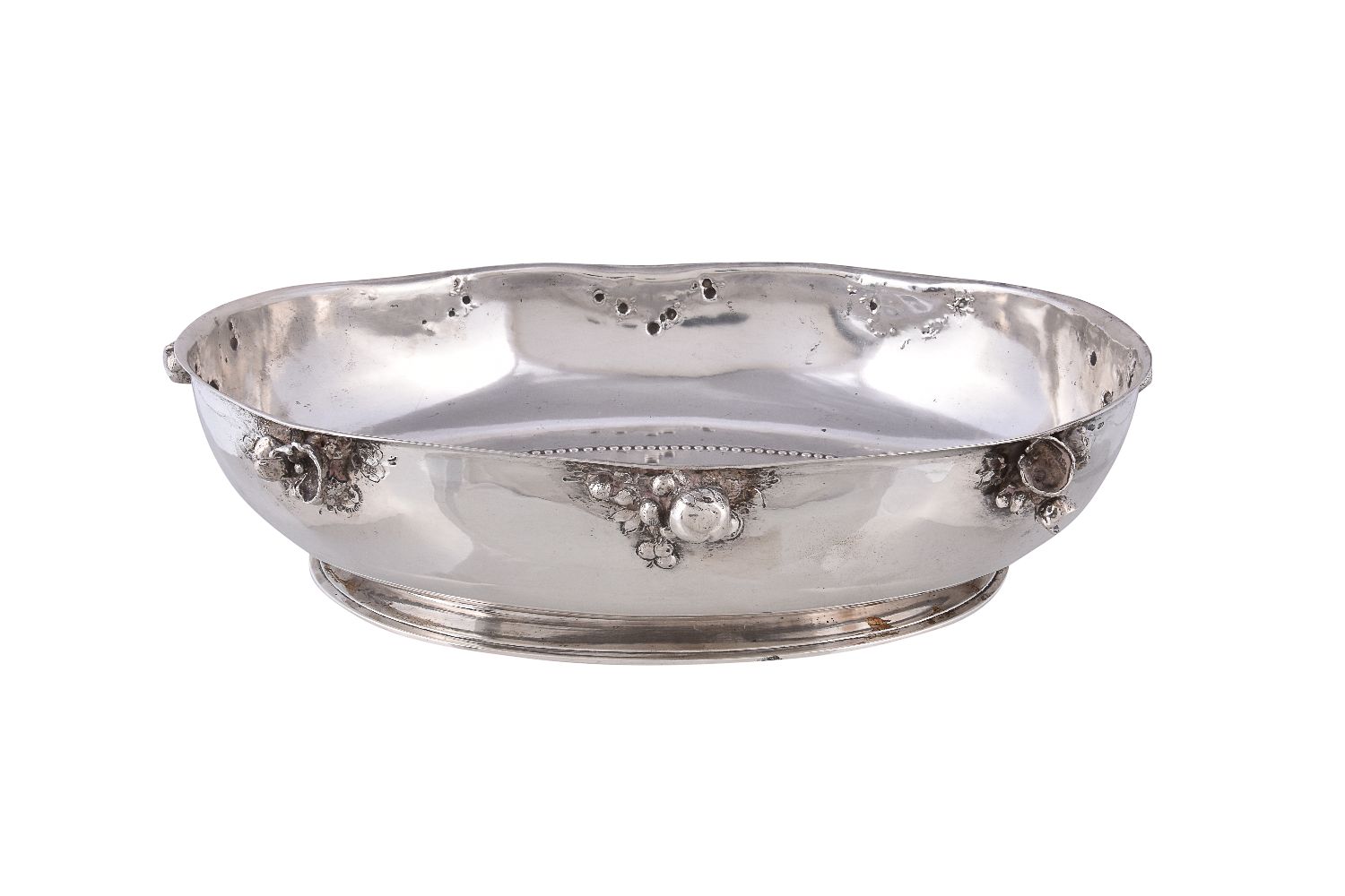 A Continental silver coloured shaped oval centre bowl