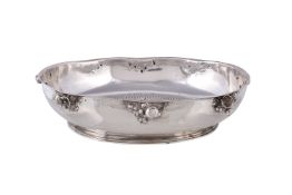 A Continental silver coloured shaped oval centre bowl